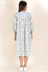 Cambric Cotton Midi Dress With Floral Block Print