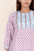 Cambric Cotton Top in Floral Block Print