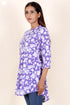 Cambric Cotton Button Down Top In Floral Block Print