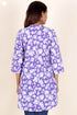 Cambric Cotton Button Down Top In Floral Block Print