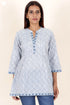 Cambric Cotton Top in Floral Block Print