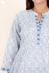 Cambric Cotton Top in Floral Block Print