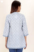Cambric Cotton Top in Floral Block Print