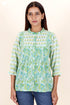 Cambric Cotton Peasant Top In Floral Print