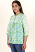 Cambric Cotton Peasant Top In Floral Print