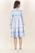 Cambric Cotton Short Tiered Dress In Block Print