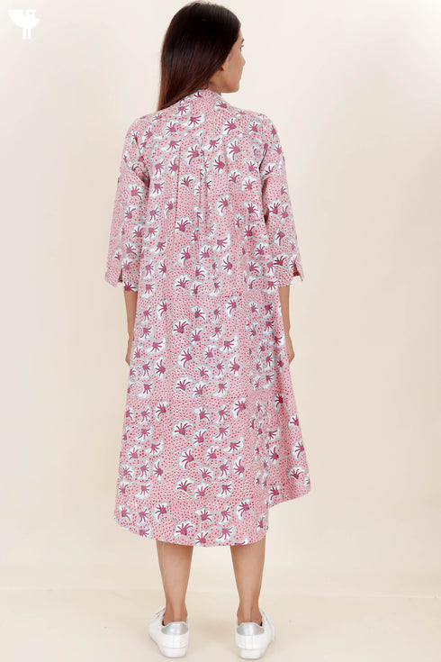 Cambric Cotton Dress In Block Print