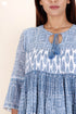 Mulmul Cotton Gathered Dress In Floral Block Print