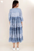 Mulmul Cotton Gathered Dress In Floral Block Print
