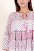 Mulmul Cotton Tiered Dress In Assorted Block Print