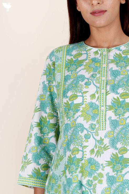 Cambric Cotton Dress In Floral Print