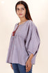 Cambric Cotton Poncho Top In Floral Print