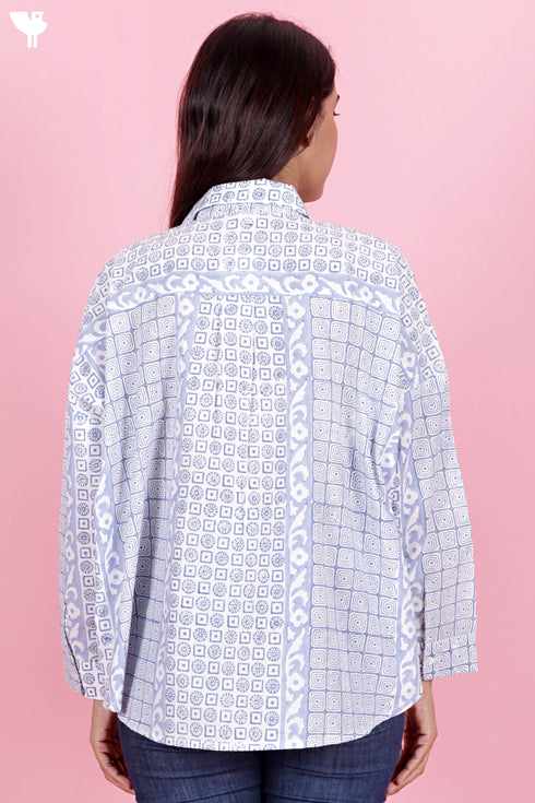 Cambric Cotton Top In Floral Print