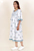 Cambric Cotton Dress In Floral Block Print