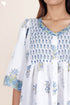 Cambric Cotton Dress In Floral Block Print