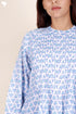 Cotton Pintuck Top In Block Print