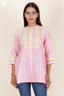 Cambric Cotton Top In Block Print