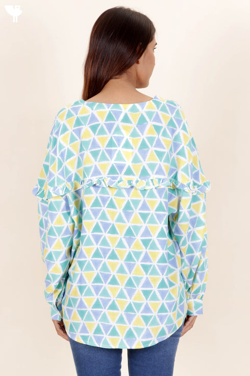 Rayon Slub Top In Block Print