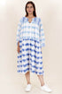 Mulmul Cotton Dress In Floral Block Print