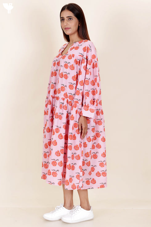 Slub Cotton DressIn Block Print