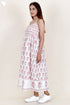 Cambric Cotton Strappy Dress With Block Print