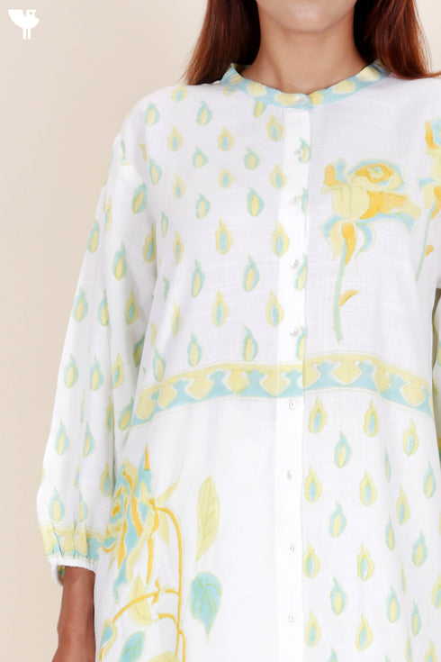 Rayon Co-Ord Set In Block Print