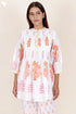 Cambric Cotton Pintuck Top In Block Print