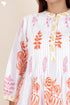 Cambric Cotton Pintuck Top In Block Print