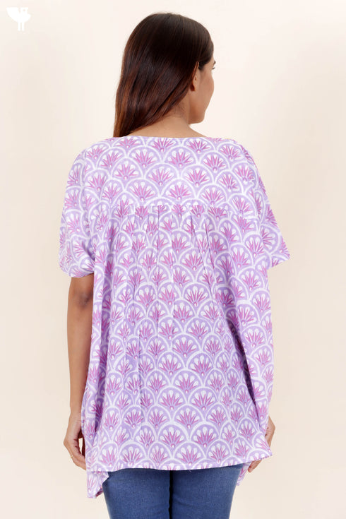 Cambric Cotton Top In Block Print