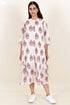 Mulmul Cotton Dress In Floral Block Print