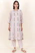 Chanderi Silk Kurta With Slip In Block Print