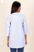Chambray Cotton Button Down Top in Block Print