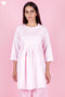 Cotton Pintucked Top In Marshmallow Pink