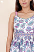Cambric Cotton Strappy Dress With Floral Print