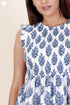Cambric Cotton Sleeveless Dress With Block Print