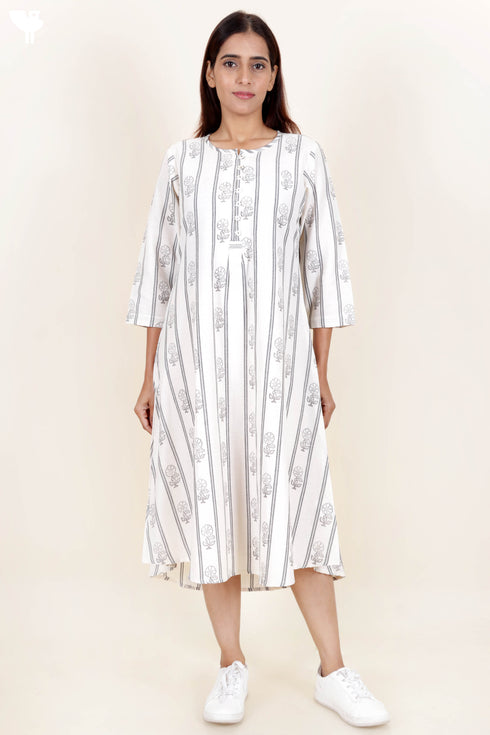 Khaadi Cotton Dress With Block Print