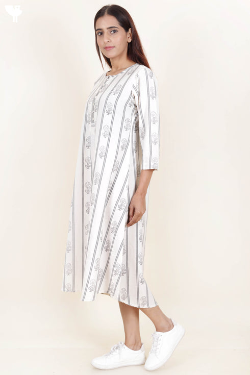 Khaadi Cotton Dress With Block Print