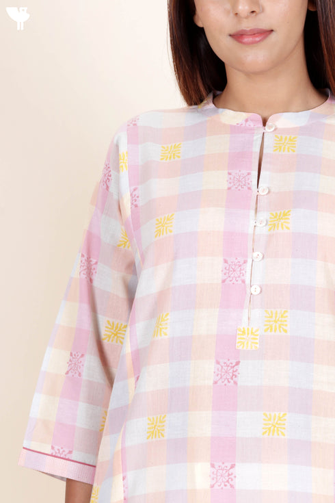 Khaadi Cotton Kurta In Checks