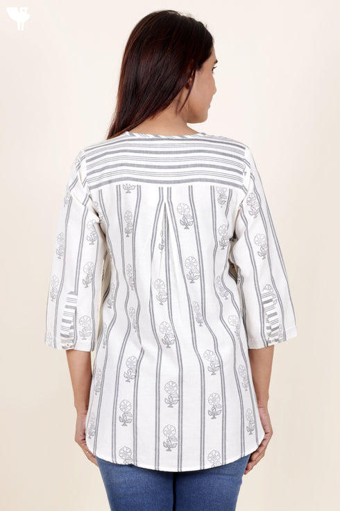 Khaadi Cotton Top With Block Print
