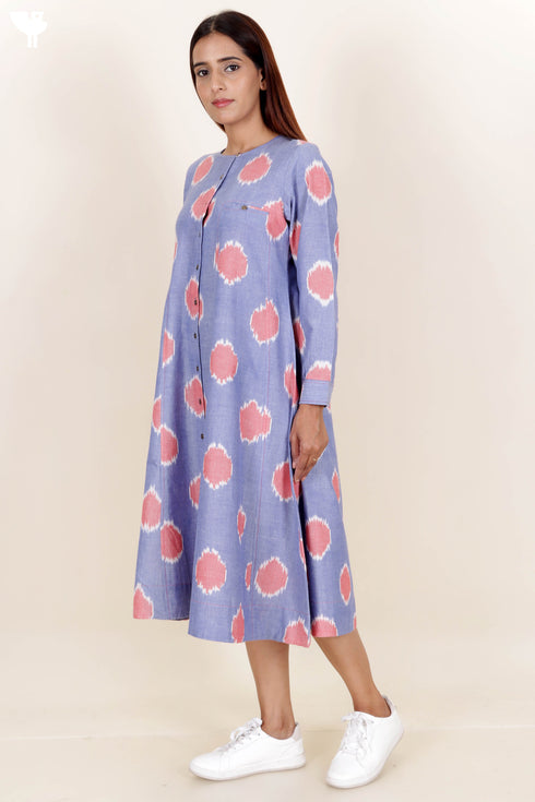 Ikat Cotton Midi Dress