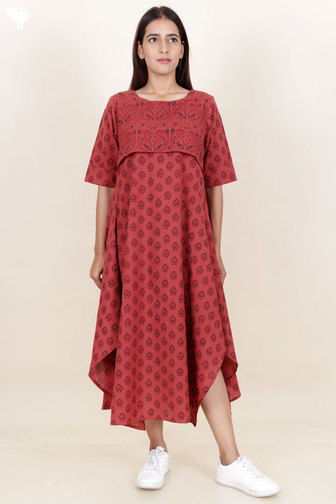 Khaadi Cotton Handkerchief Dress in Block Print