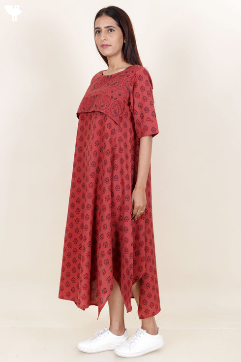 Khaadi Cotton Handkerchief Dress in Block Print