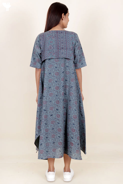 Khaadi Cotton Handkerchief Dress In Floral Block Print