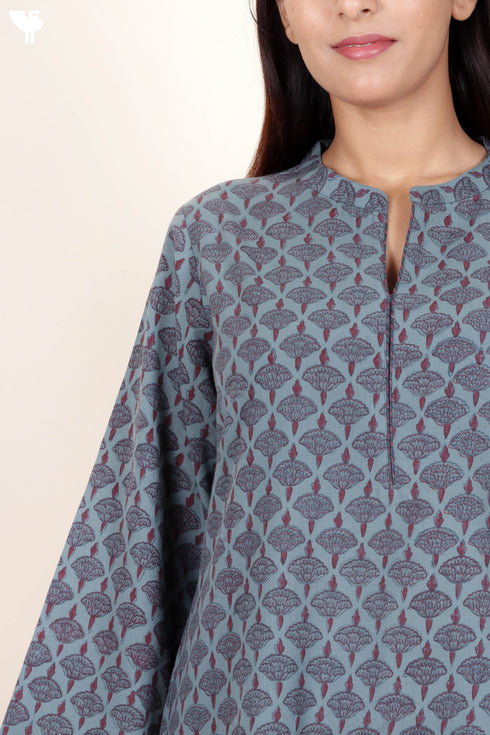 Khaadi Cotton Co-Ord Set In Floral Block Print