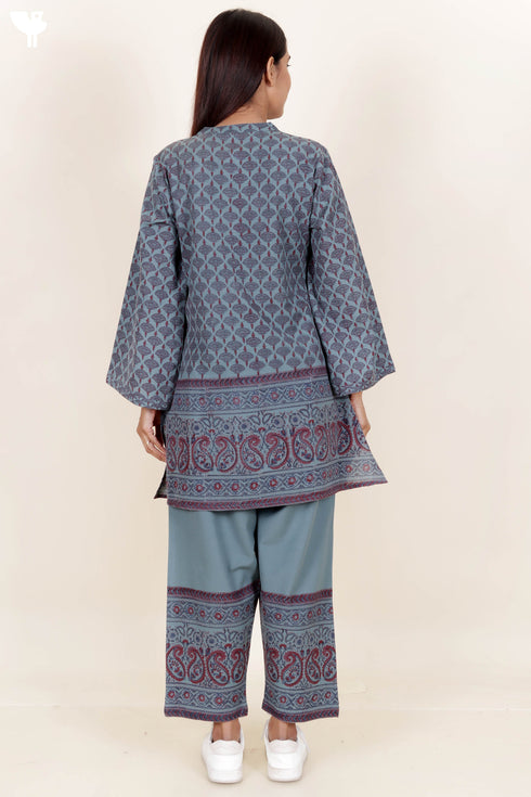 Khaadi Cotton Co-Ord Set In Floral Block Print