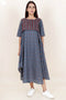 Cambric Cotton Handkerchief Dress In Block Print