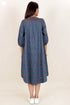 Cambric Cotton Midi Dress In Block Print