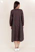 Cambric Cotton Midi Dress In Block Print