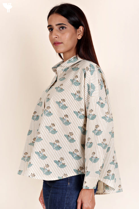 Khaadi Cotton Top In Block Print