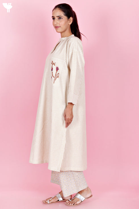 Khaadi Cotton Kurta with Embroidery